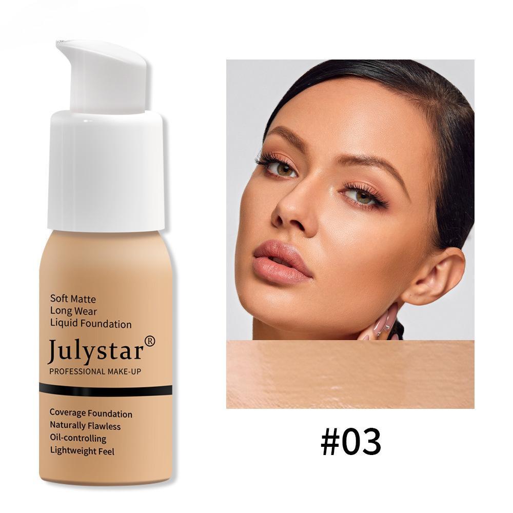 Liquid Foundation Concealer Face Naturally Flawless Matte Oil-Control Waterproof Long Lasting Foundation 30ml 10 Colors Optional