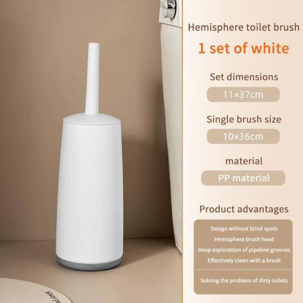 Soft Bristle Toilet Brush With Base Long Handle Toilet Brush Set Bathroom Cleaning Tool Bathroom