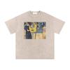 Gustav Klimt Die Musik, Frontgrafik, Schnee-gewaschenes Oversize-Baumwoll-T-Shirt und Kinder-T-Shirt, 0215.2.5