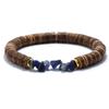 Natural Coconut Bead Bracelet For Men Irregular Tiger Eyes Obsidian Howlite Stone Braslet Prayer Meditation Accessories