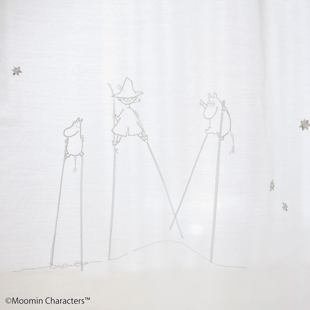 Suminoe MOOMIN Takeuma Voile Sheer 1 100 x 176 W Curtains, Panel, cm, 342-73905