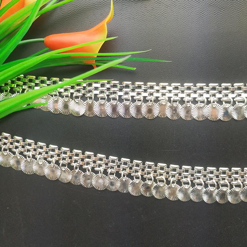 

90cm Metal Sequin Chain Trim Sewing Tassels Fringe Beaded Ribbon Craft Waist Chain Garment Accessory Ethnic Style Fringe Trim 1Yard