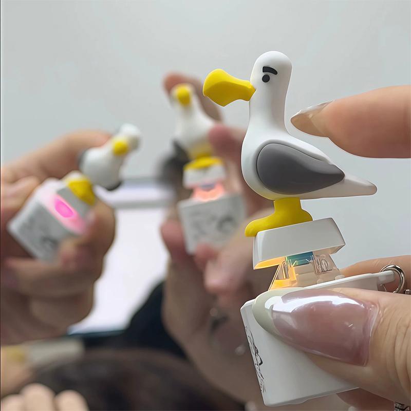 Seagull Mine Keychain, Usb Clicky Keyboard Fidget Button, Led Sound Keychain