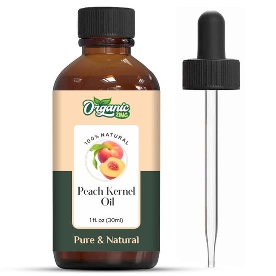 

Organic Zing Peach Kernel (Prunus Persica) Oil | Pure & Natural Carrier Oil for Massage, Skincare, Haircare- 30ml/1.01fl oz