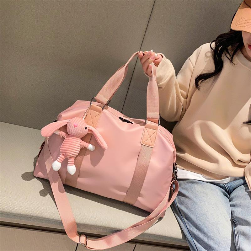 Large capacity luggage bag portable shoulder bag girl cute tote bag portable travel bag versatile fitness bag