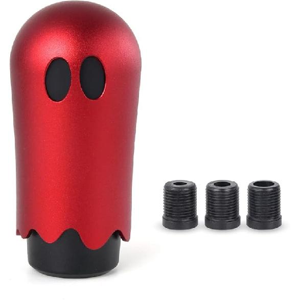 Muge Racing Ghost Shift Knob, Aluminum Weighted Automotive Gear Shift Manual Knobs Lever With 3 Threaded Adapters M8 M10 M12 X 1.25, Universal For