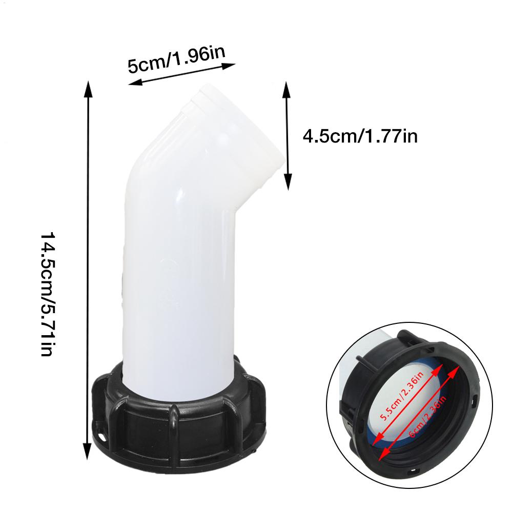 White 1000L IBC Tank Adapter Plastic Nozzle Tap 1/2" Replacement Valve Fitting Parts For Home Garden Water Connectors