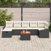 8 Piece Garden Sofa Set with Cushions Black Poly Rattan