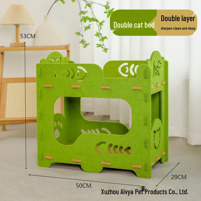 Two-Layer Cat Nest Bed: Multi-Level Felt Cave for Kittens