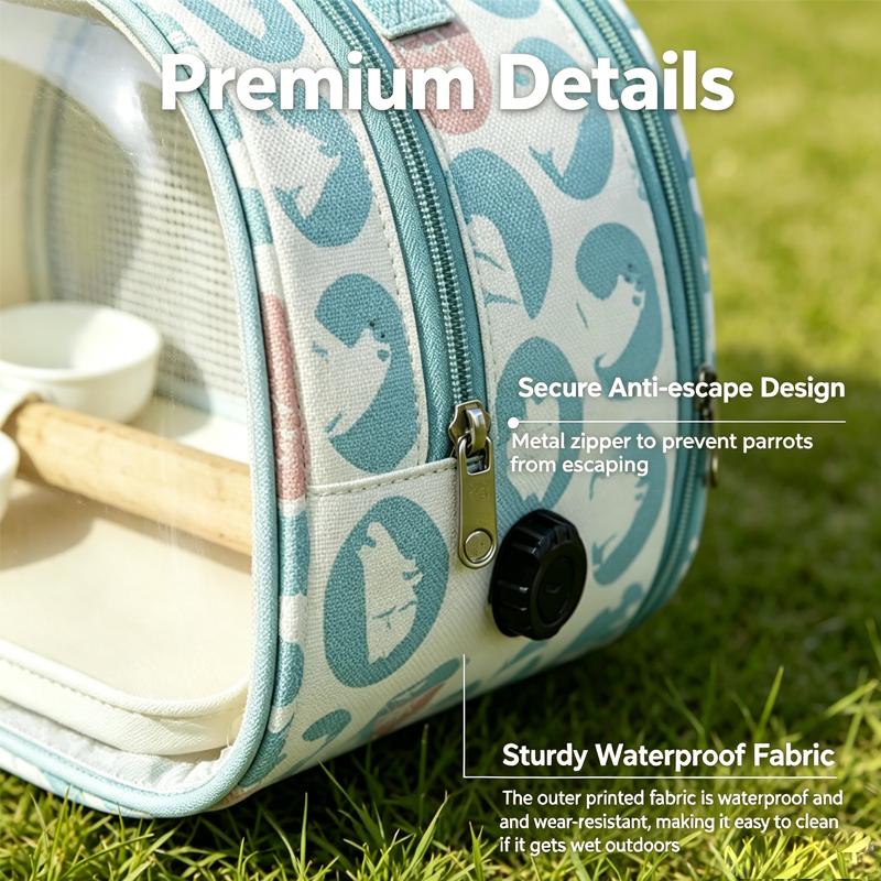 Transparent Portable Eco-Friendly Durable Small Pet Bird Carrier Bag Breathable Lightweight Outdoor Parrot Travel Cage