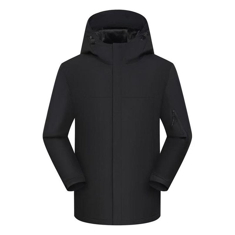 Men's Thickened Hooded Winter Windbreaker - Casual Plus Size Jacket for Middle-aged and Elderly.