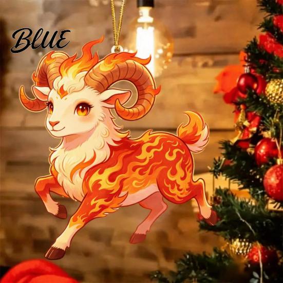 Decorative Hanging Charms Goat Christmas Tree Pendant Durable Acrylic Ornament Not Easy Ornament to Fade for Holiday And Car Decoration Collectibles