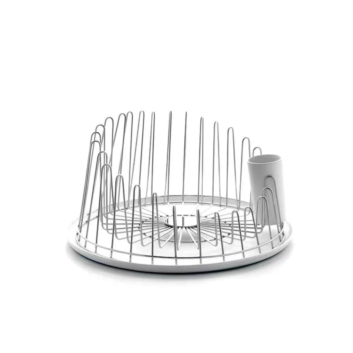 Round Dish Drying Rack for Kitchen