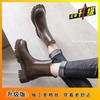 Martin boots women's 2025 new British style spring and autumn single boots medium tube cigarette boots thick sole heightening Chelsea short boots