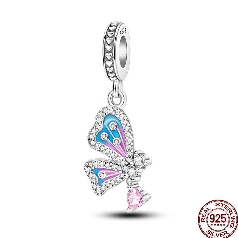 Copper Pink Puppy Flower Bird Pink Charm Beads Suitable For 3Mm Original Bracelet Diy Jewelry Gift