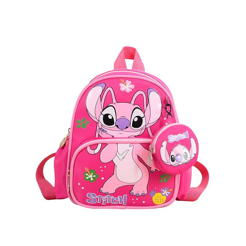 Kids Cartoon Stitch Backpack With Air Cushion Straps For School Travel