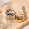 Übertriebener Retro-Modeschmuck Glatter Bogen Titanstahlring – Europäischer & Amerikanischer Stil Damenschmuck.