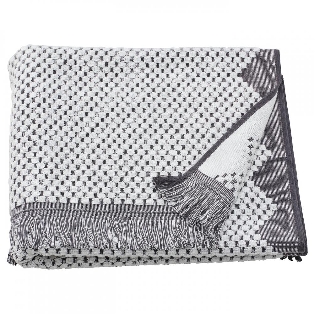 

IKEA FJÄLLSTARR Банное полотенце Fielstal, белый/серый, 70x140 см