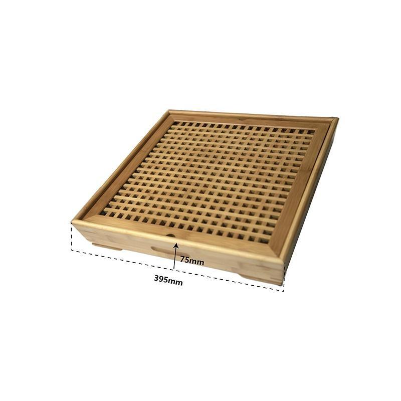 Square Bamboo & Wood Water Storage Kung Fu Tea Tray