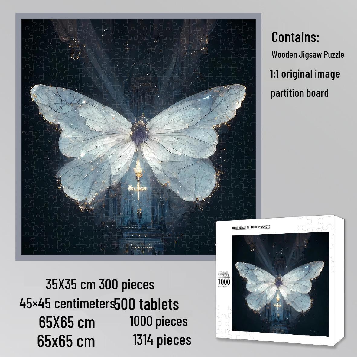 Butterfly Dream 1000-Piece Wooden Jigsaw Puzzle for Adults & Children