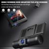 4inch Three Lens HD Dash Cam Night Vision Touch Screen Wide Angle Reversing DVR G-Sensor GPS Navigation Dashboard Video Recorder