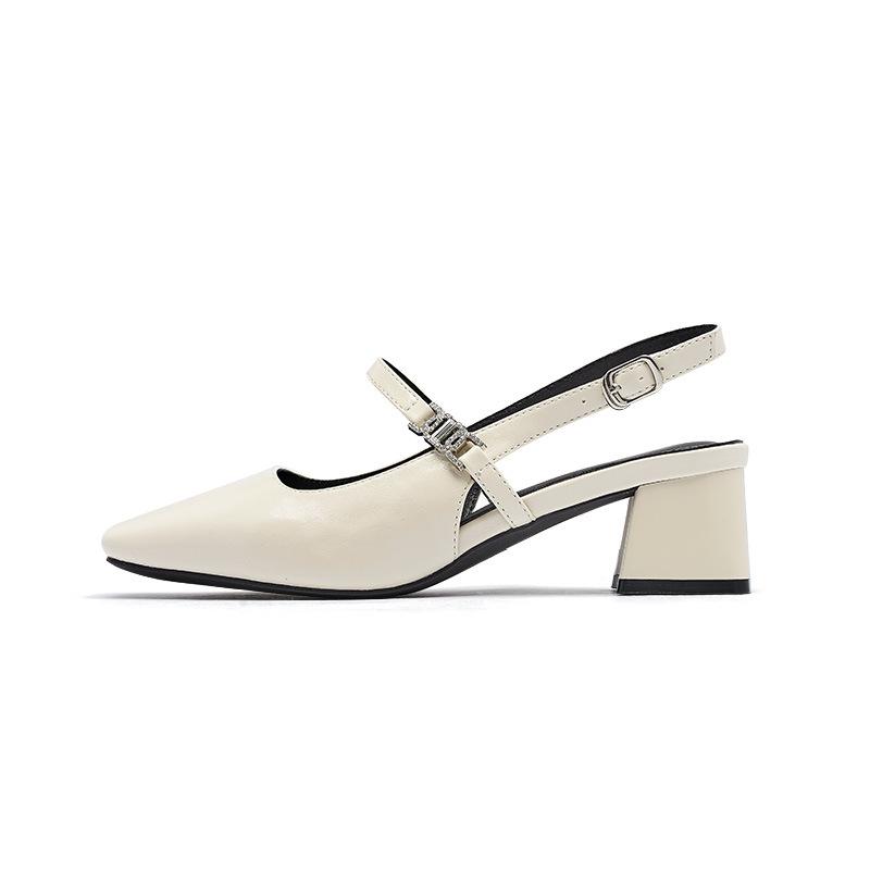 Augustine sandals women's summer 2025 new high heels French bag head with soft sole beautiful cool single shoes