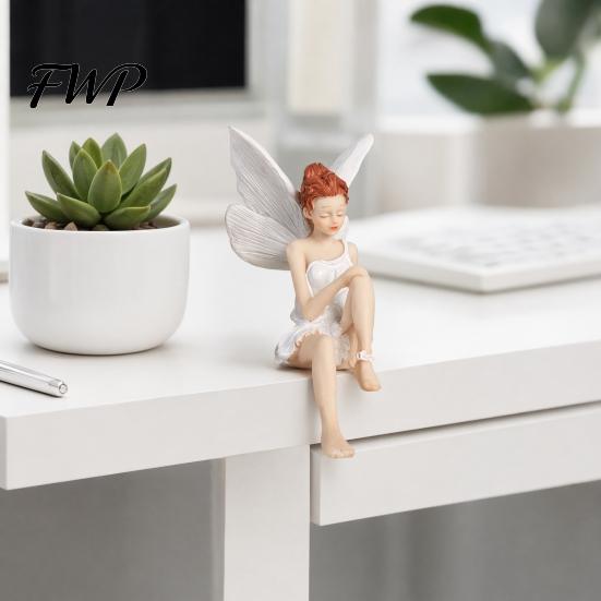 Flower Fairy Figurine Ornament Ornaments, Beautiful And Fine Carving Figurines, Home Decoration Accent Resin Sculpture for Patio Balcony Garden