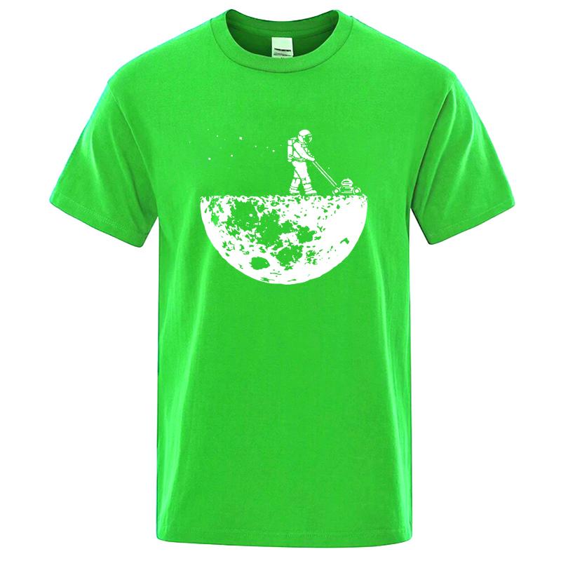 Men T-shirt High Quality100% Funny Cotton Lunar Cleaner Printing Casual Cool Loose O-neck Male for MenT-shirt Hip Hop Tees
