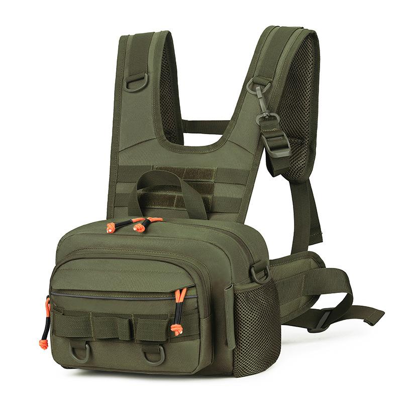 

Large Capacity Tactical Chest Bag Men Camouflage Outdoor Fishing Lure Waist Pack Multifunctional Sports Vest Backpack 28x18x10cm зелёный
