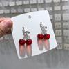 Cute Cherry Drop Earrings, Korean Sweet Creative Fruit Minimalist Jewelry