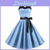 Vestito Vintage a Pois con Zip per l'Estate Casual