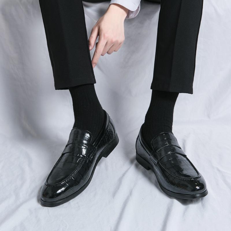 Luxury Designer Penny Loafers Pointed Wedding Dress Leather Shoes Fro Men Moccasins Prom Homecoming Footwear Zapatos Hombre