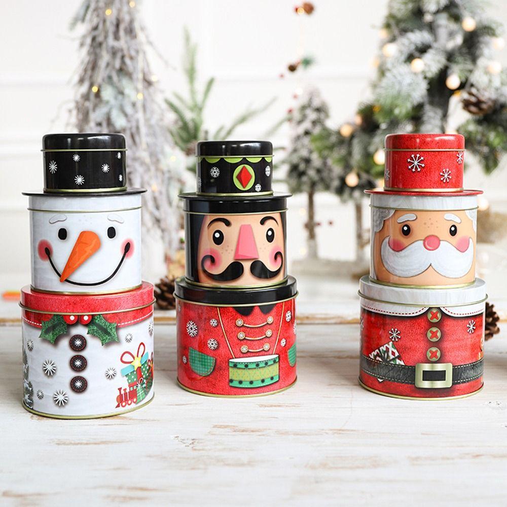 

Santa Claus Candy Box Gift Boxes Three-dimensional Can Tinplate Gift Box Christmas 02