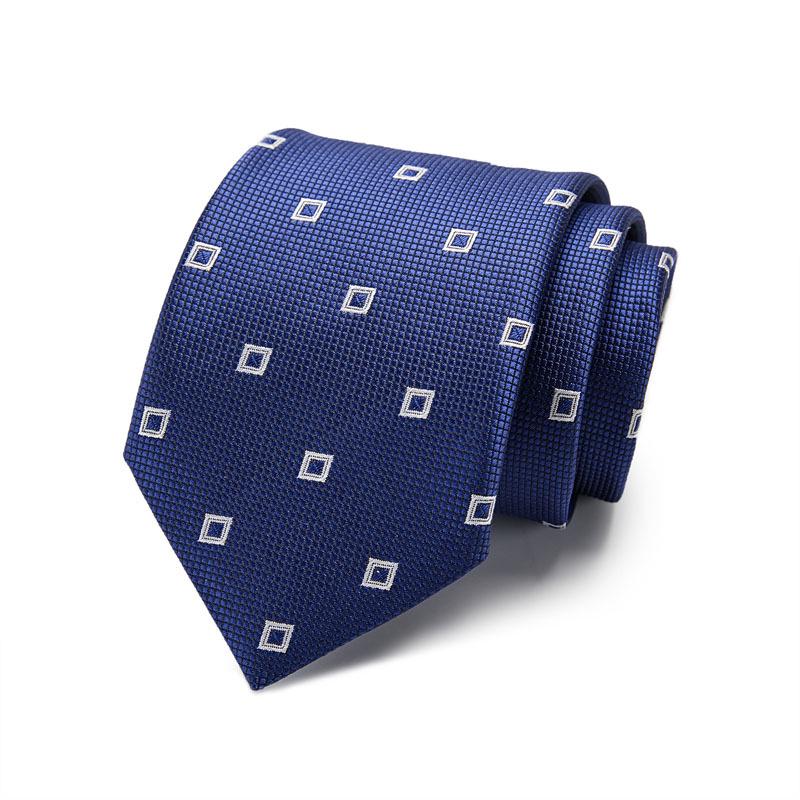 Men's 7.5cm Jacquard Polyester Striped Tie for Formal Business or Interviews