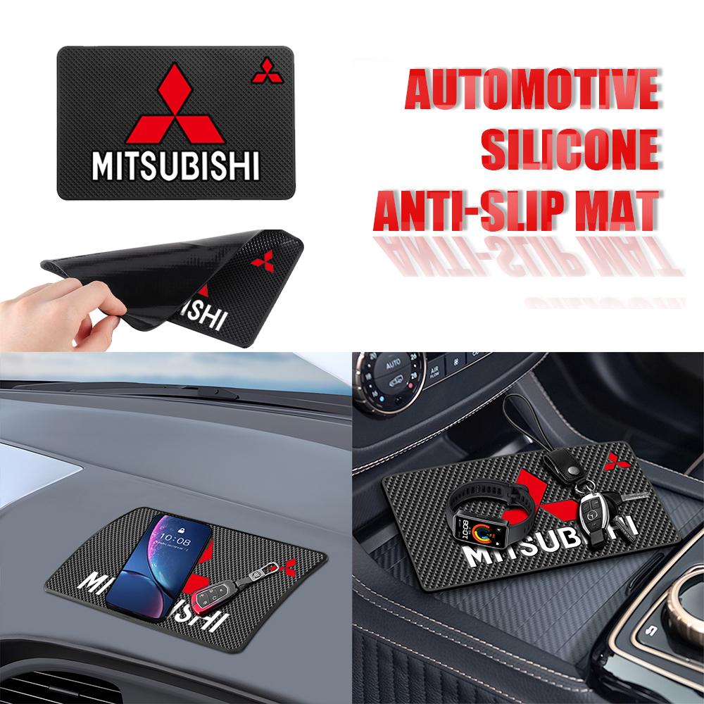 Emblema Auto Tappetino Antiscivolo Interno Supporto per Telefono GPS Tappetino Antiscivolo per Logo Mitsubishi ASX Lancer 10 9 L200 Pajero Sport Outlander