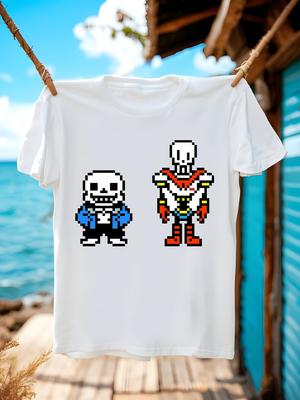 Undertale Sans Papyrus Graphic Tshirt Graphic Tshirt - Wh...