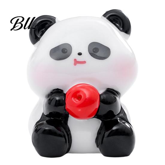 Mini Versatile Figurine 2 Pcs Panda Figurines Cute Resin Statues DIY Miniature Adorable Model Cake Toppers for Fairy Garden Micro Moss Landscape
