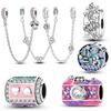 Copper Winter Snowman Charms Bead Cz Zircon Chinese Elements Pendants Fit Original Bangle Bracelet Diy Jewelry Gift