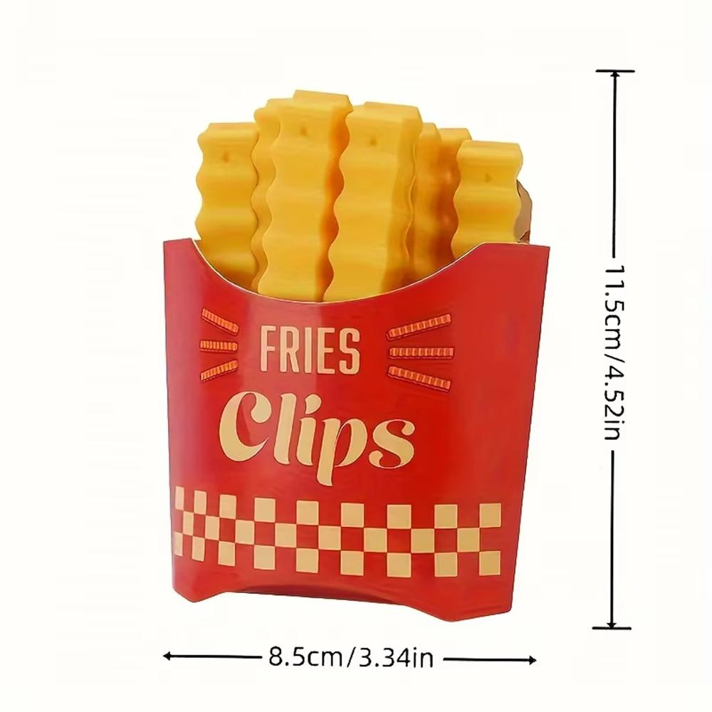 12 PEZZI Clip Sigillante a Forma di Patatina Fritta - Per Sigillare Snack, Fermagli per Cibo, Strisce Sigillanti per Sacchetti di Plastica con Condimenti