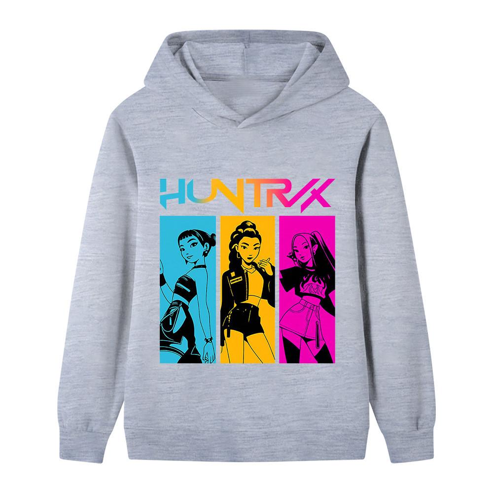 B1203 Kids Boys Girls Kpop Rumi Zoey Mira Print Long Sleeves Hoodie