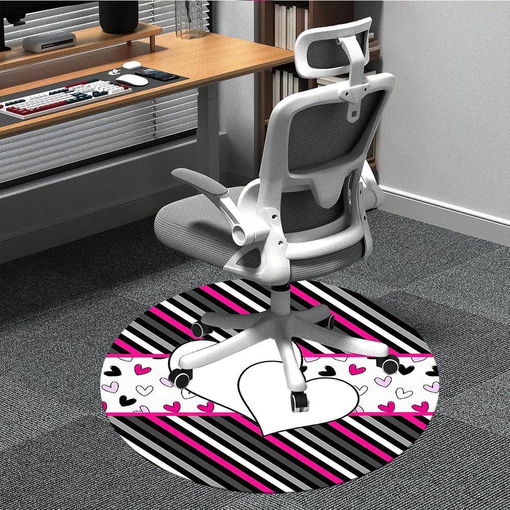 

1pc Heart Print Chair Carpet for Office, Non-slip, Soft and Durable Office Rug for Decoration, Perfect for Office yy260105055 80cm by 80cm