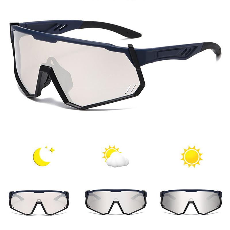 Day Night Cycling Glasses Photosensitive Color Changing Outdoor Sports Sunglasses Adult Men's Women's Windproof Goggles Cross