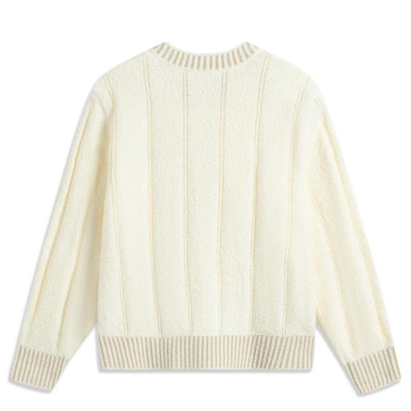 Li-Ning AMBV036-1 Women's Rich In Fortune Series Knit Cardigan Cream White