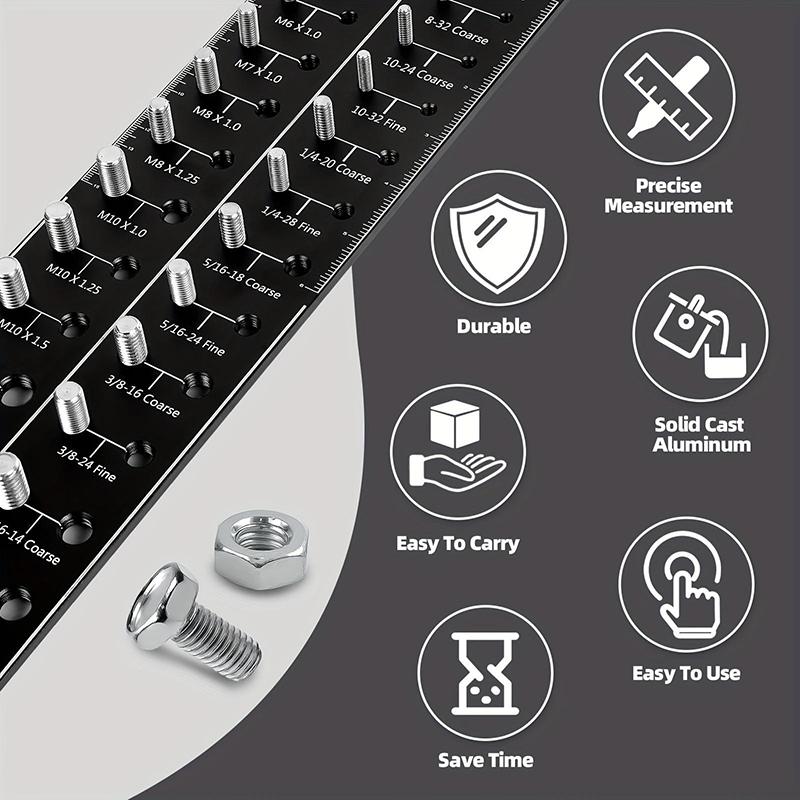 28 Gewindeprüfer für Muttern und Bolzen Gewindegrößenprüfer Metrische Größe Bolzengröße und Gewindelehre Gewindemesswerkzeuge
