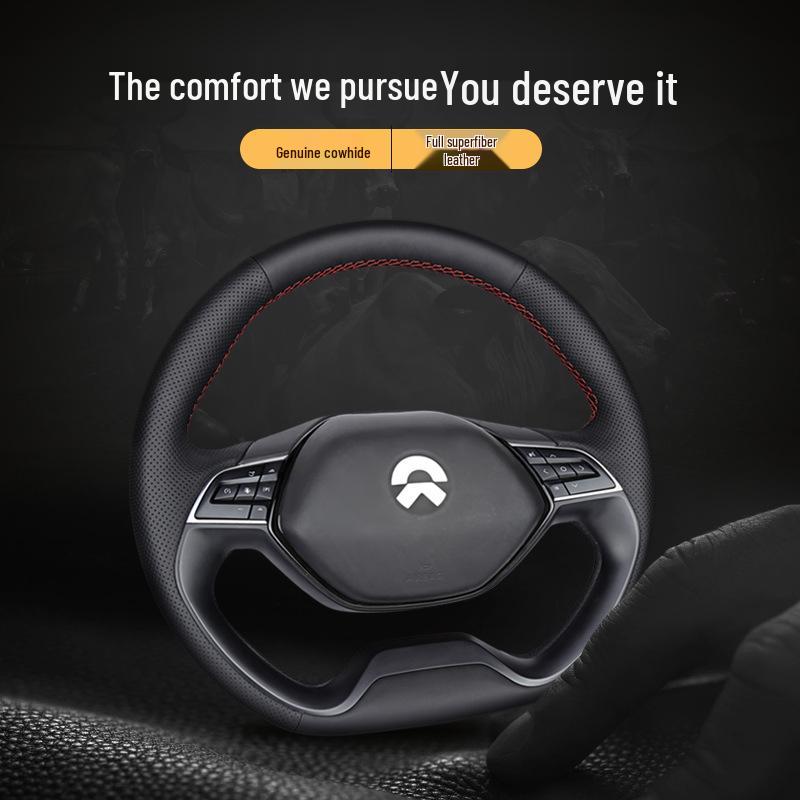 Nio Genuine Leather Hand-Stitched Steering Wheel Cover for ES6/ES8/ET5