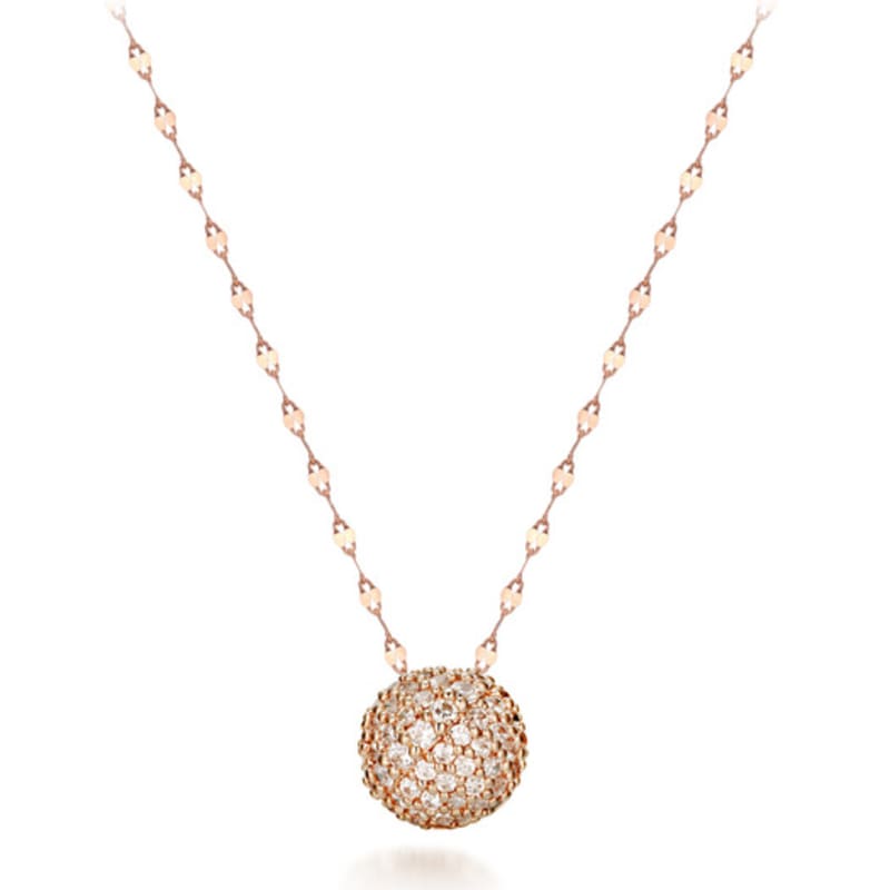 ELLE Schmuck 14K Damen Spiegelkugel Halskette EL14NN023