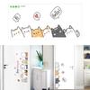 Cartoon Kitten Stacking Door Sticker for Kids Room Nursery Decors Easy to Apply Removable PVC Decal Wall Decoration