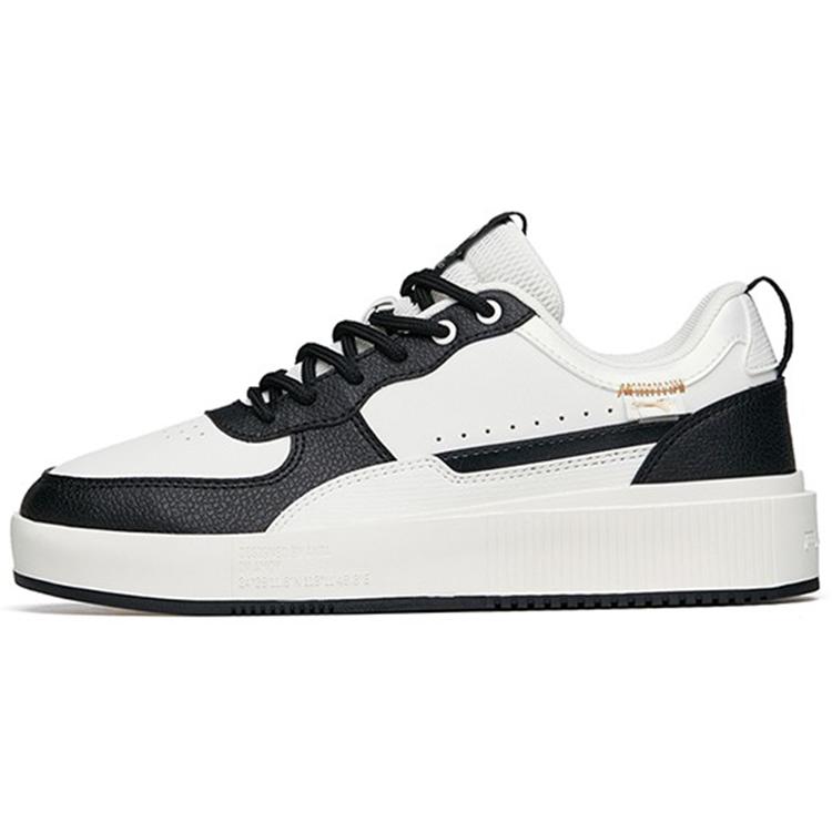 New Anta Slip Resistant Cushioning Wear Resistant Low Top Skateboard Shoes Women's White Black 922228012-5