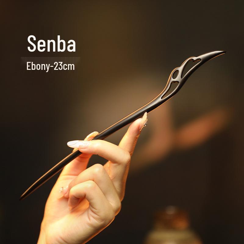 Elegant Handmade Black Sandalwood Hairpin: New Chinese Style, Ancient-Inspired, Simple, Everyday Wooden Hairpin for Women