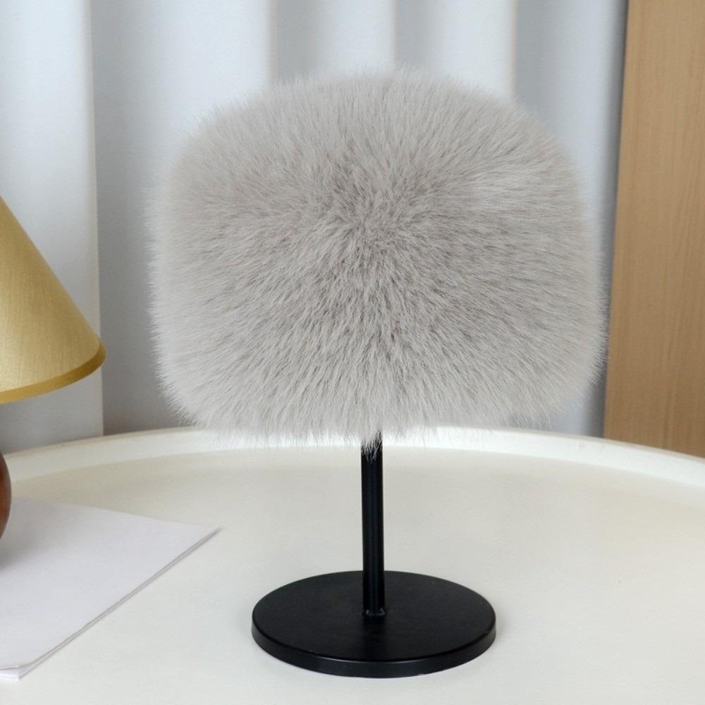 Fashion Fluffy Fur Bucket Hat Ear Protection Warm Panama Cap Soft Furry Fisherman Hat Winter